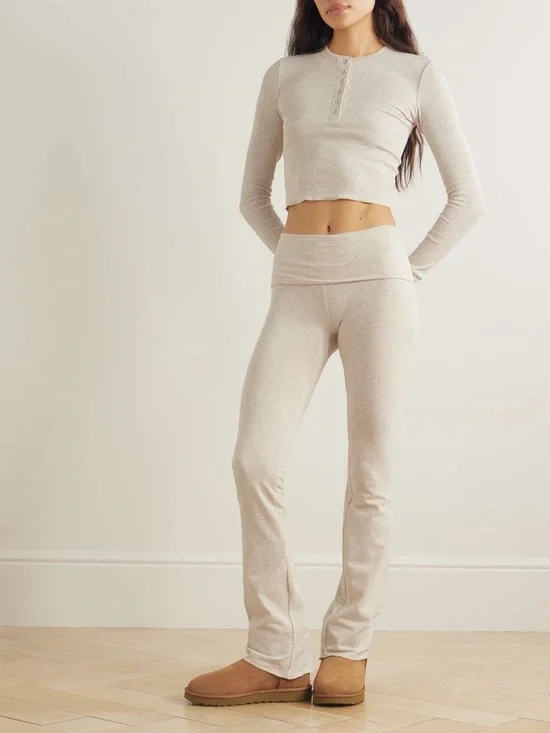 Skims Crop Henley - Picture 1 of 5